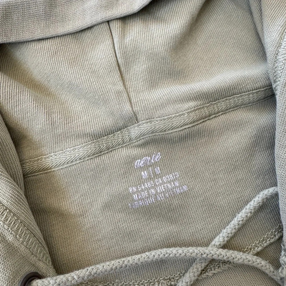 Aerie Sunday Soft Lace Up Oversized Hooded Light Sweatshirt - Picture 5 of 5